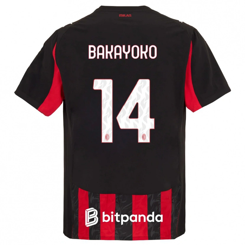 Danxen Enfant Maillot Tiemoue Bakayoko #14 Rouge Noir Tenues Domicile 2025/26 T-Shirt