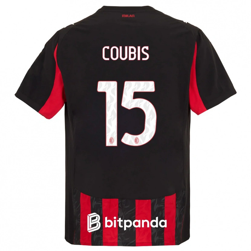 Danxen Enfant Maillot Andrei Coubiș #15 Rouge Noir Tenues Domicile 2025/26 T-Shirt