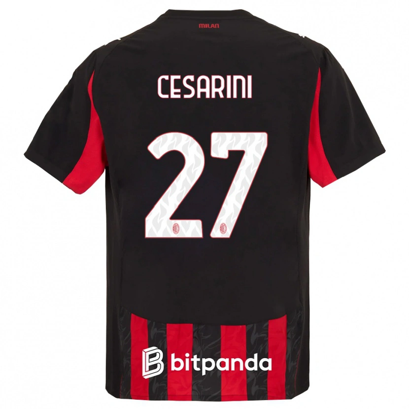 Danxen Enfant Maillot Erin Maria Patrizia Cesarini #27 Rouge Noir Tenues Domicile 2025/26 T-Shirt