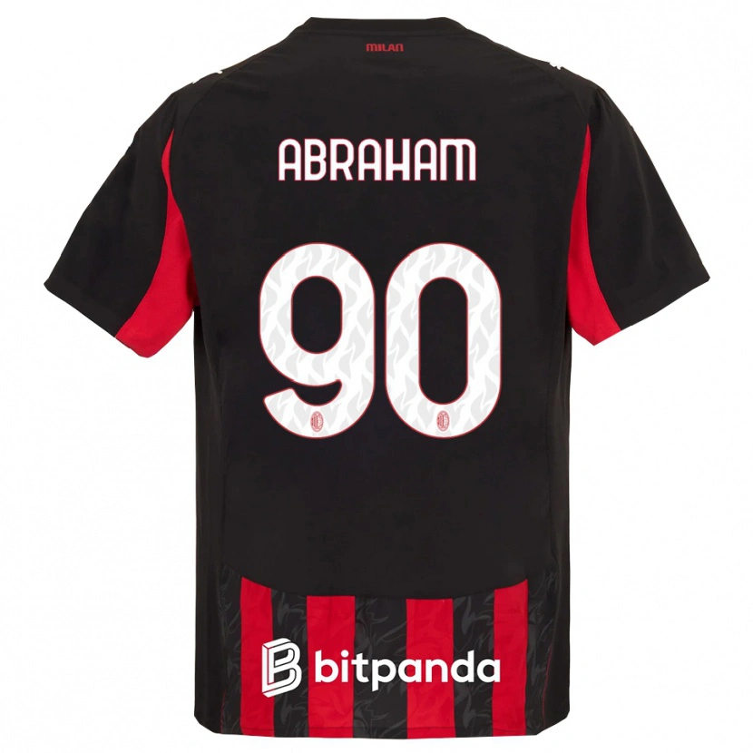 Danxen Enfant Maillot Tammy Abraham #90 Rouge Noir Tenues Domicile 2025/26 T-Shirt