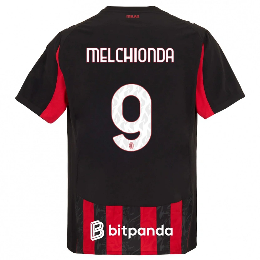 Danxen Enfant Maillot Marco Melchionda #9 Rouge Noir Tenues Domicile 2025/26 T-Shirt