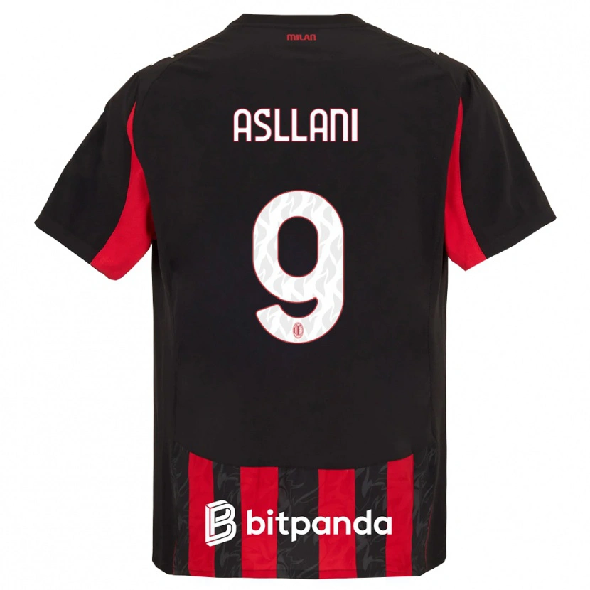 Danxen Enfant Maillot Kosovare Asllani #9 Rouge Noir Tenues Domicile 2025/26 T-Shirt