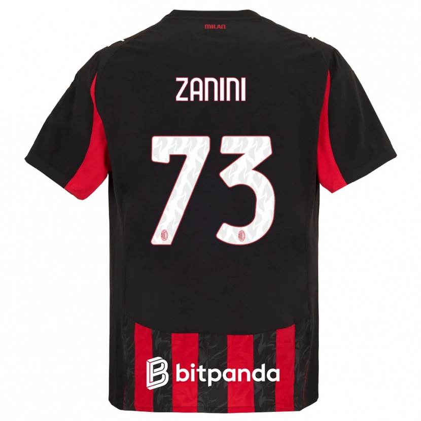 Danxen Enfant Maillot Paola Zanini #73 Rouge Noir Tenues Domicile 2025/26 T-Shirt