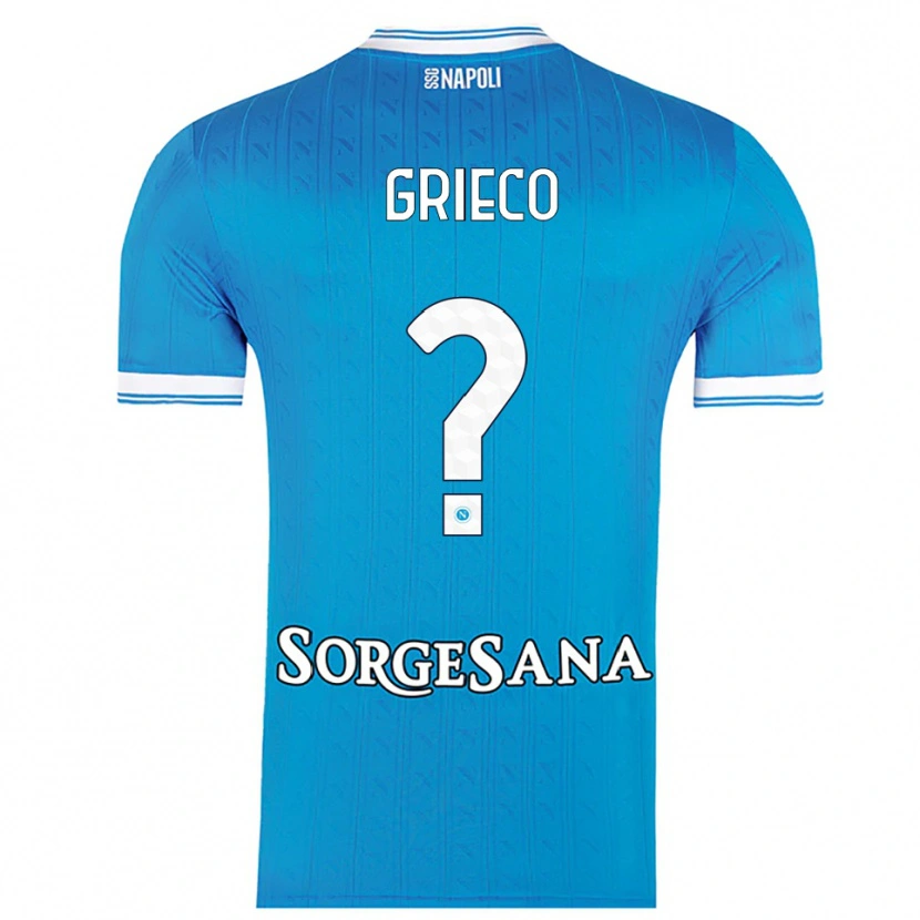 Danxen Enfant Maillot Alessandro Grieco #0 Bleu Ciel Blanc Tenues Domicile 2025/26 T-Shirt