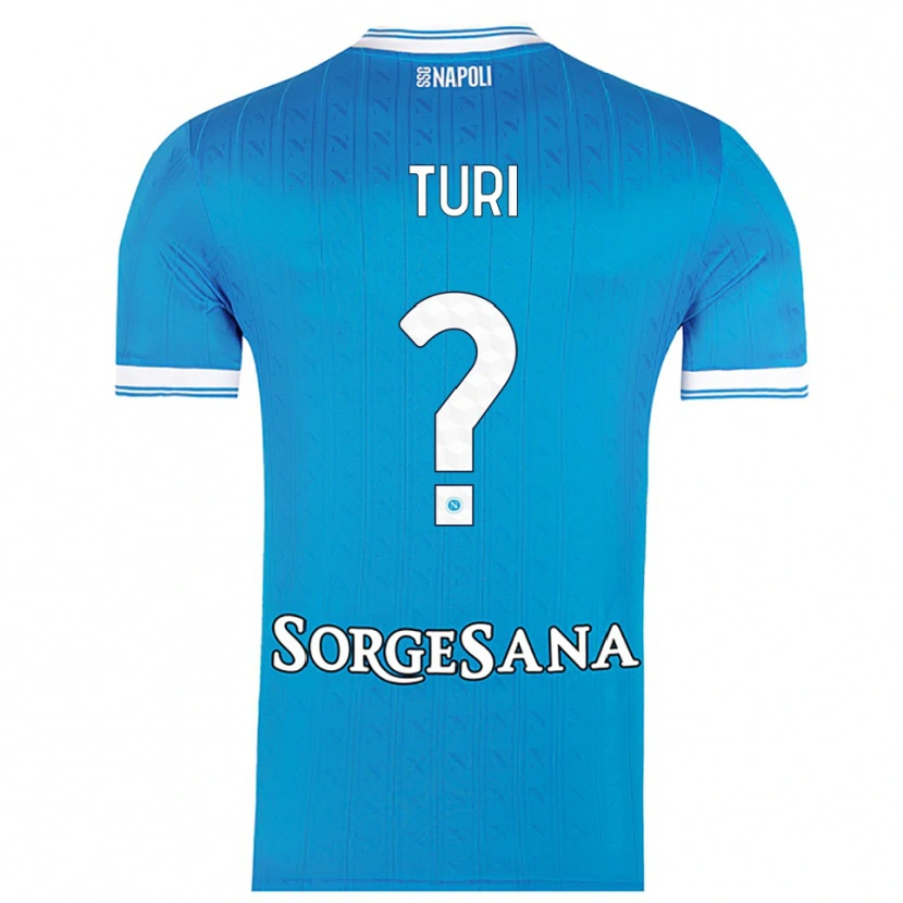 Danxen Enfant Maillot Claudio Turi #0 Bleu Ciel Blanc Tenues Domicile 2025/26 T-Shirt