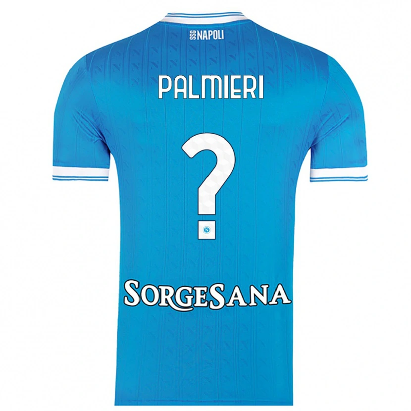 Danxen Enfant Maillot Ciro Palmieri #0 Bleu Ciel Blanc Tenues Domicile 2025/26 T-Shirt