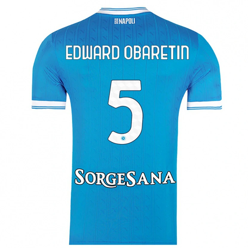 Danxen Enfant Maillot Nosa Edward Obaretin #5 Bleu Ciel Blanc Tenues Domicile 2025/26 T-Shirt