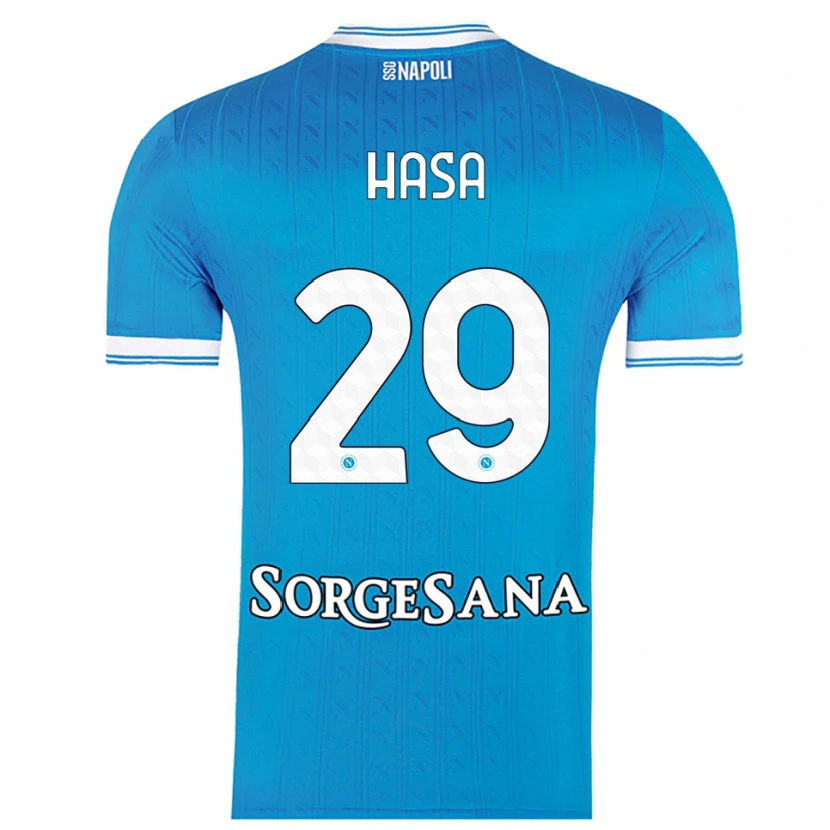 Danxen Enfant Maillot Luis Hasa #29 Bleu Ciel Blanc Tenues Domicile 2025/26 T-Shirt