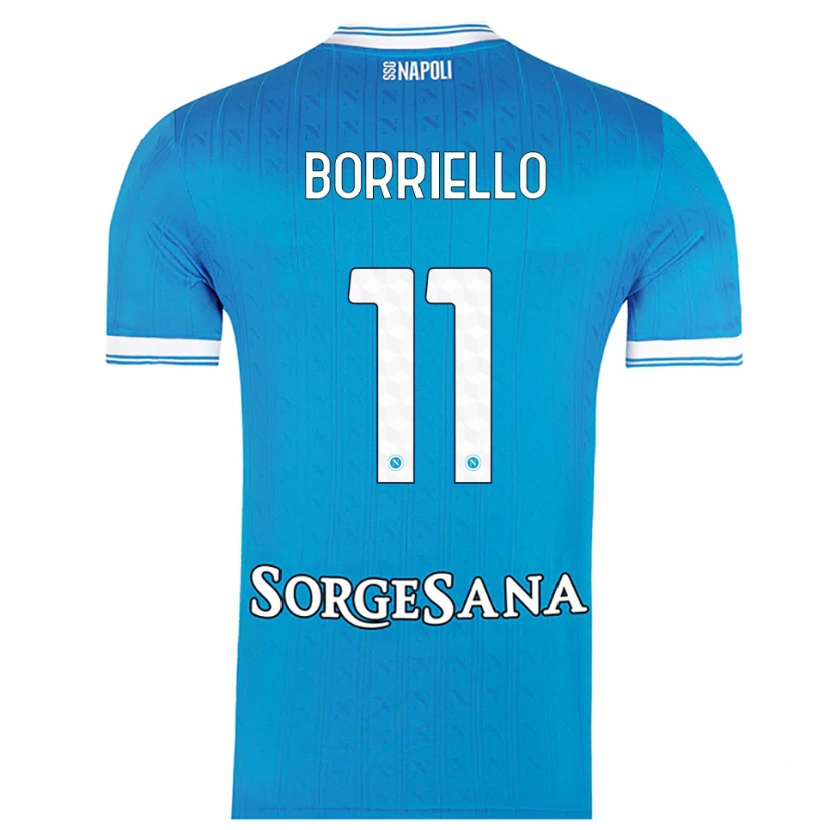 Danxen Enfant Maillot Salvatore Borriello #11 Bleu Ciel Blanc Tenues Domicile 2025/26 T-Shirt