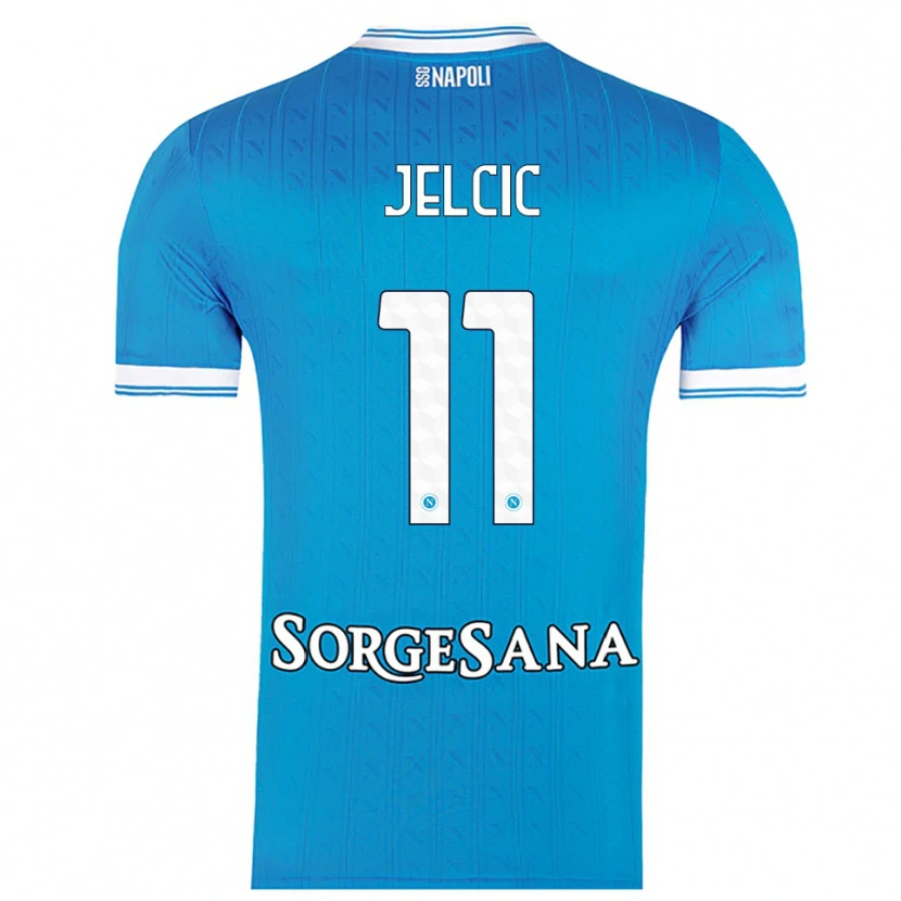 Danxen Enfant Maillot Maja Jelčić #11 Bleu Ciel Blanc Tenues Domicile 2025/26 T-Shirt