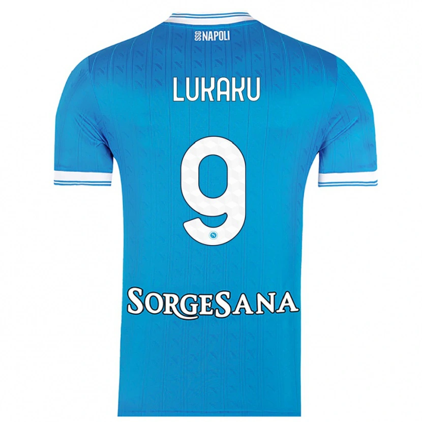 Danxen Enfant Maillot Romelu Lukaku #9 Bleu Ciel Blanc Tenues Domicile 2025/26 T-Shirt