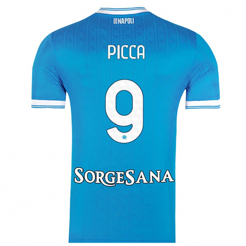 Danxen Enfant Maillot Luigi Picca #9 Bleu Ciel Blanc Tenues Domicile 2025/26 T-Shirt