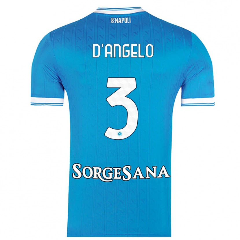 Danxen Enfant Maillot Giuseppe D'angelo #3 Bleu Ciel Blanc Tenues Domicile 2025/26 T-Shirt