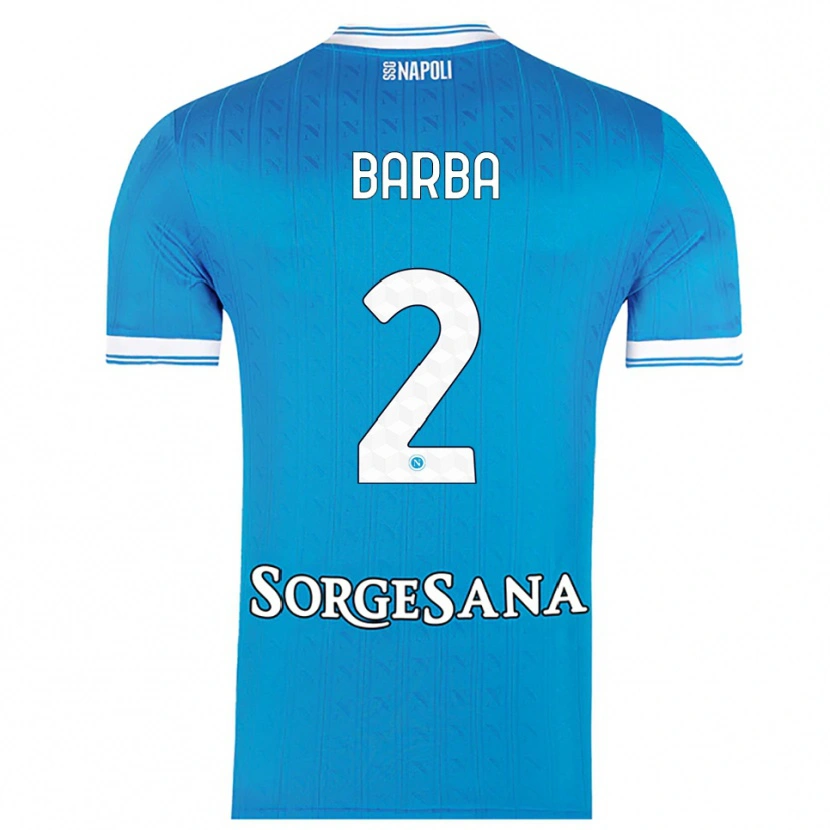 Danxen Enfant Maillot Benedetto Barba #2 Bleu Ciel Blanc Tenues Domicile 2025/26 T-Shirt