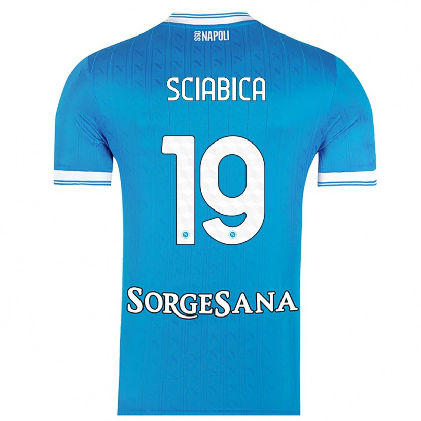 Danxen Enfant Maillot Manuela Sciabica #19 Bleu Ciel Blanc Tenues Domicile 2025/26 T-Shirt
