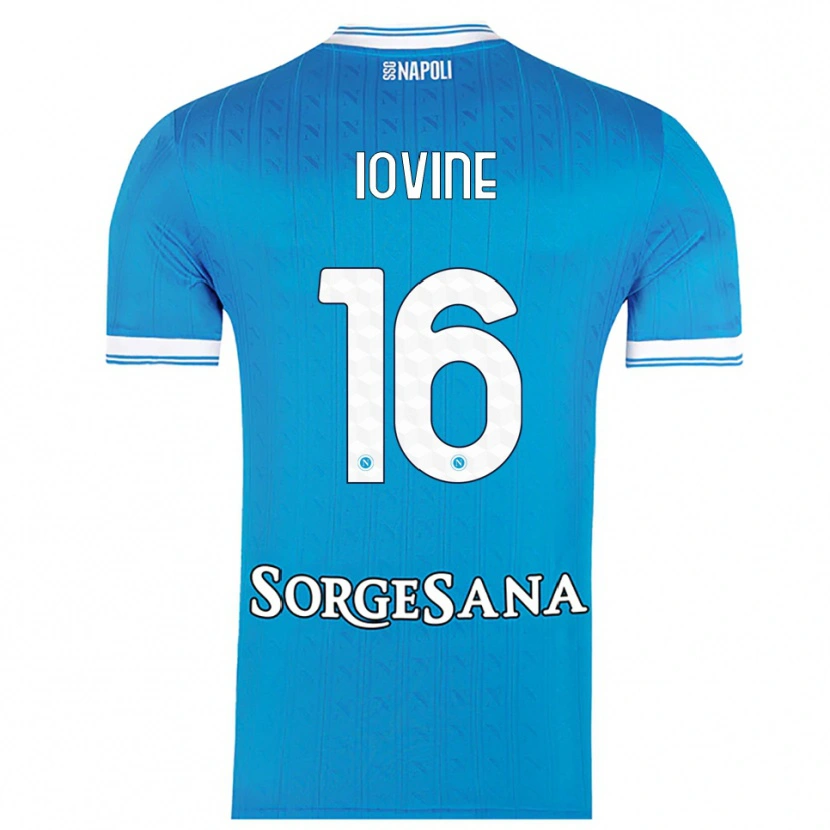 Danxen Enfant Maillot Andrea Iovine #16 Bleu Ciel Blanc Tenues Domicile 2025/26 T-Shirt
