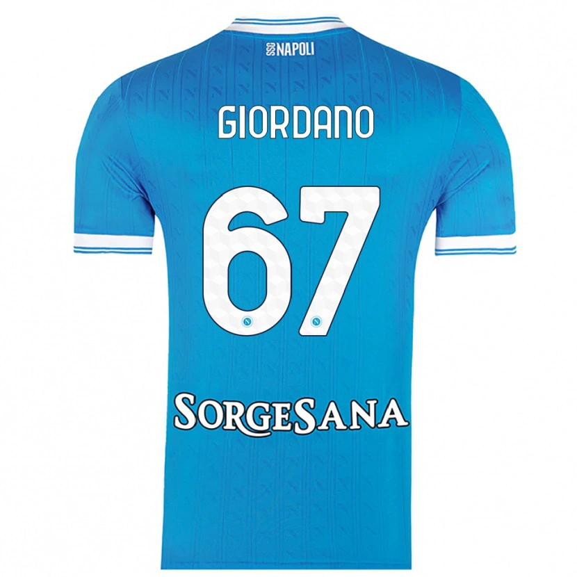 Danxen Enfant Maillot Michela Giordano #67 Bleu Ciel Blanc Tenues Domicile 2025/26 T-Shirt