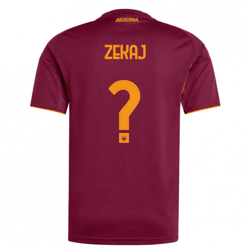 Danxen Enfant Maillot Alvin Zekaj #0 Bourgogne Orange Tenues Domicile 2025/26 T-Shirt