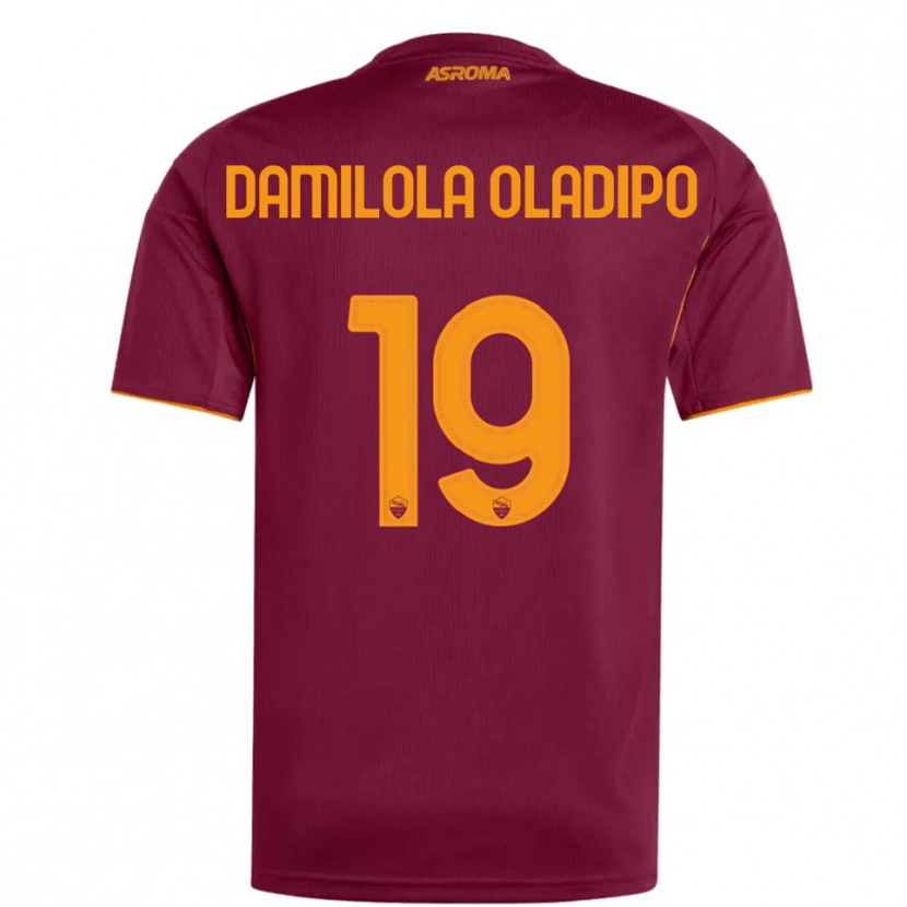 Danxen Enfant Maillot Shukurat Damilola Oladipo #19 Bourgogne Orange Tenues Domicile 2025/26 T-Shirt
