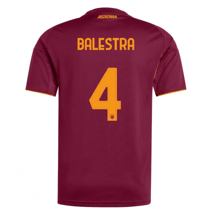 Danxen Enfant Maillot Christian Balestra #4 Bourgogne Orange Tenues Domicile 2025/26 T-Shirt