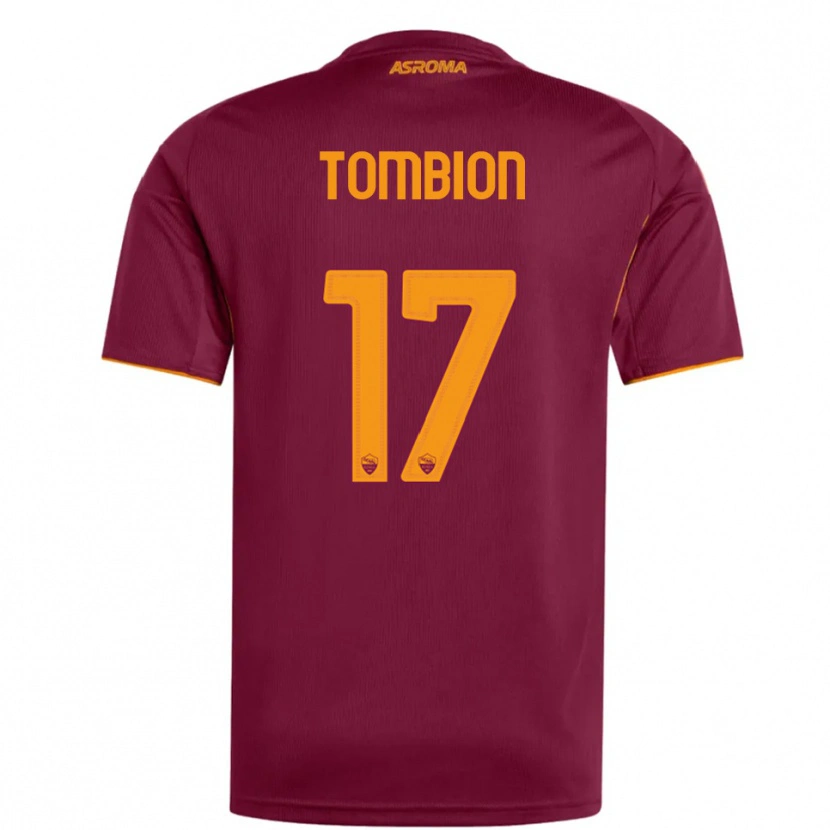 Danxen Enfant Maillot Gianmarco Tombion #17 Bourgogne Orange Tenues Domicile 2025/26 T-Shirt