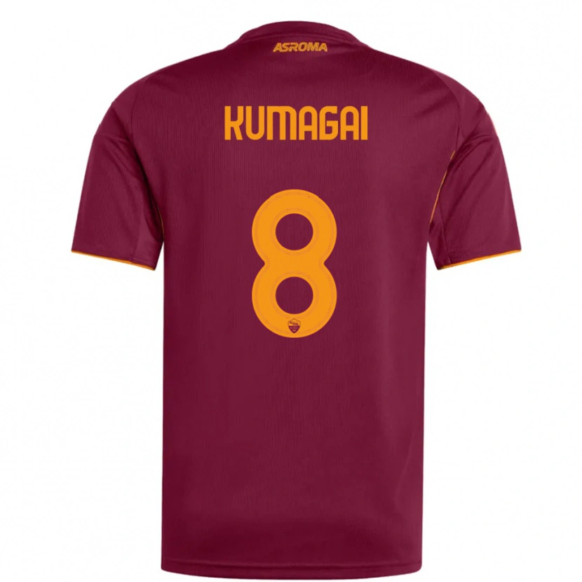 Danxen Enfant Maillot Saki Kumagai #8 Bourgogne Orange Tenues Domicile 2025/26 T-Shirt