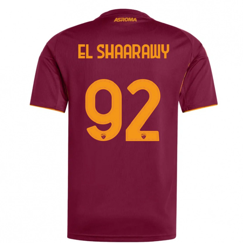 Danxen Enfant Maillot Stephan El Shaarawy #92 Bourgogne Orange Tenues Domicile 2025/26 T-Shirt