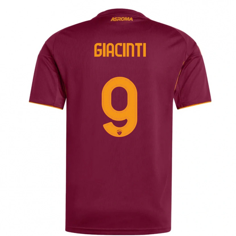 Danxen Enfant Maillot Valentina Giacinti #9 Bourgogne Orange Tenues Domicile 2025/26 T-Shirt