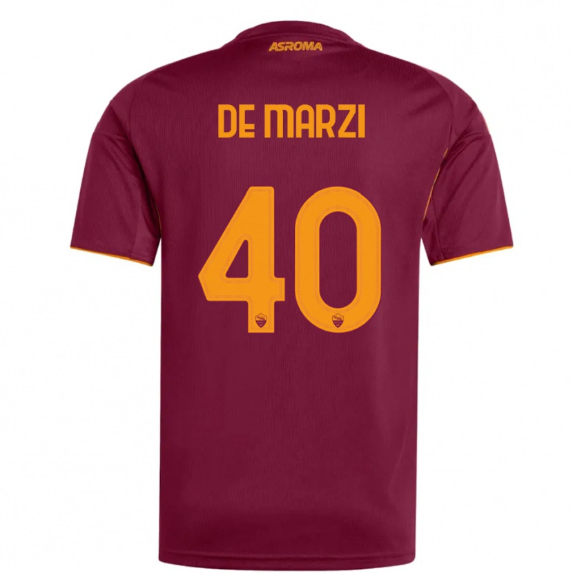 Danxen Enfant Maillot Giorgio De Marzi #40 Bourgogne Orange Tenues Domicile 2025/26 T-Shirt