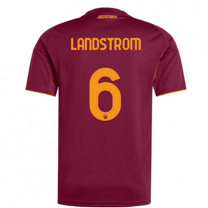 Danxen Enfant Maillot Elin Landstrom #6 Bourgogne Orange Tenues Domicile 2025/26 T-Shirt