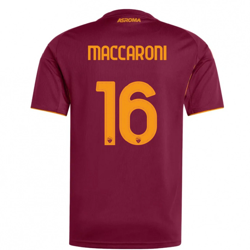 Danxen Enfant Maillot Valerio Maccaroni #16 Bourgogne Orange Tenues Domicile 2025/26 T-Shirt