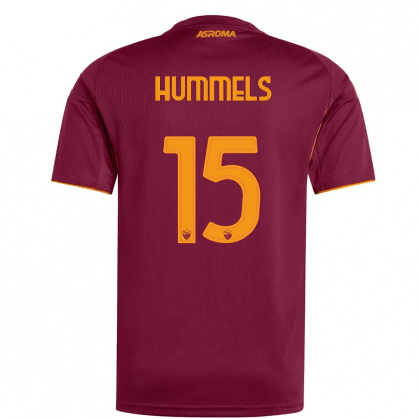 Danxen Enfant Maillot Mats Hummels #15 Bourgogne Orange Tenues Domicile 2025/26 T-Shirt