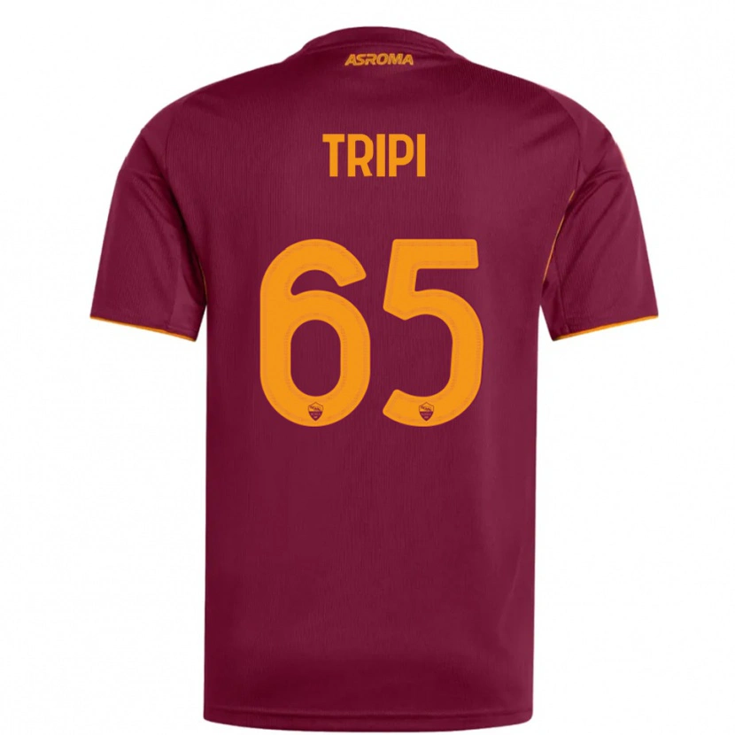 Danxen Enfant Maillot Filippo Tripi #65 Bourgogne Orange Tenues Domicile 2025/26 T-Shirt