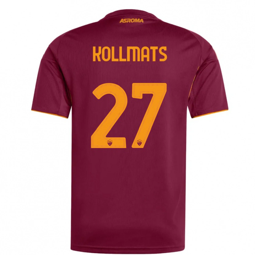 Danxen Enfant Maillot Beata Kollmats #27 Bourgogne Orange Tenues Domicile 2025/26 T-Shirt