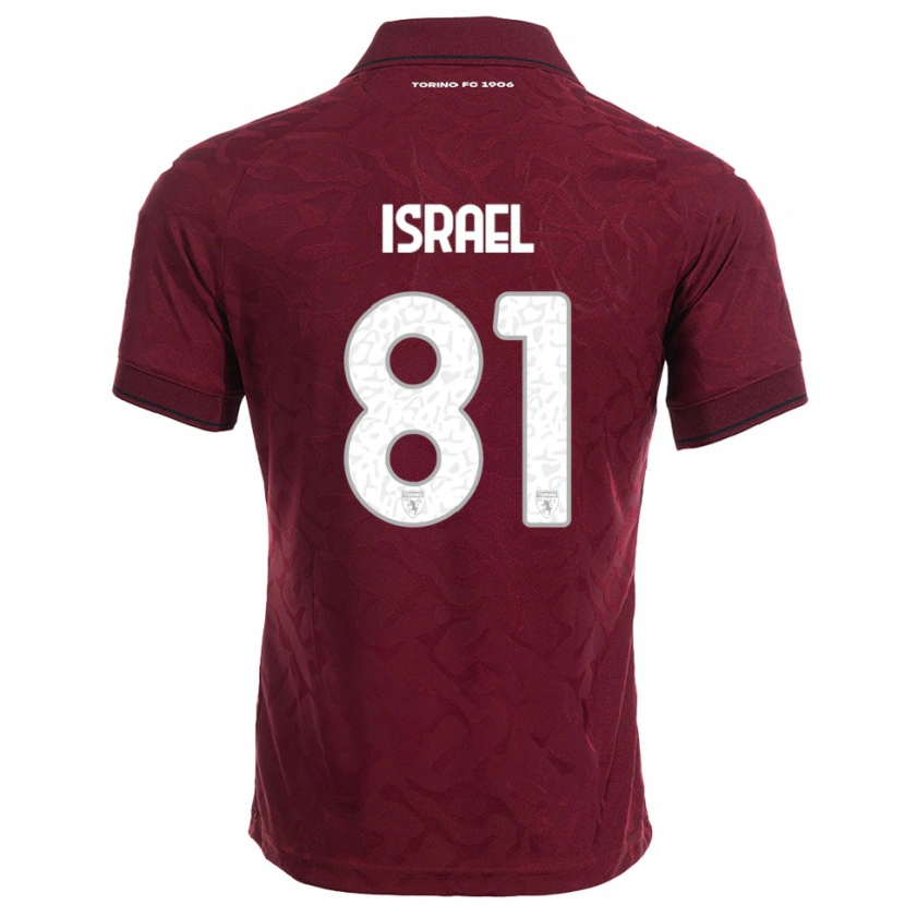 Danxen Enfant Maillot Franco Israel #81 Bourgogne Blanc Tenues Domicile 2025/26 T-Shirt