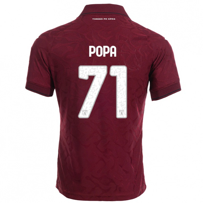 Danxen Enfant Maillot Mihai Popa #71 Bourgogne Blanc Tenues Domicile 2025/26 T-Shirt