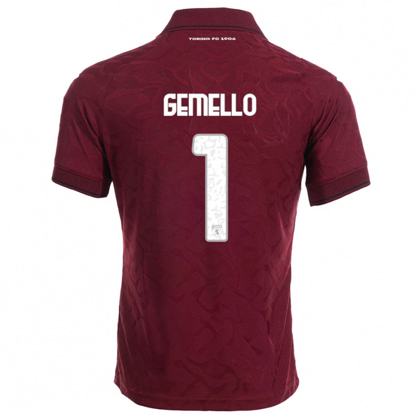 Danxen Enfant Maillot Luca Gemello #1 Bourgogne Blanc Tenues Domicile 2025/26 T-Shirt