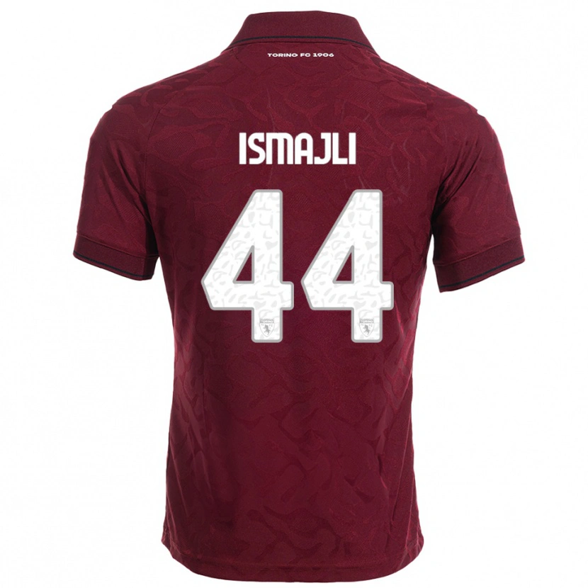 Danxen Enfant Maillot Ardian Ismajli #44 Bourgogne Blanc Tenues Domicile 2025/26 T-Shirt