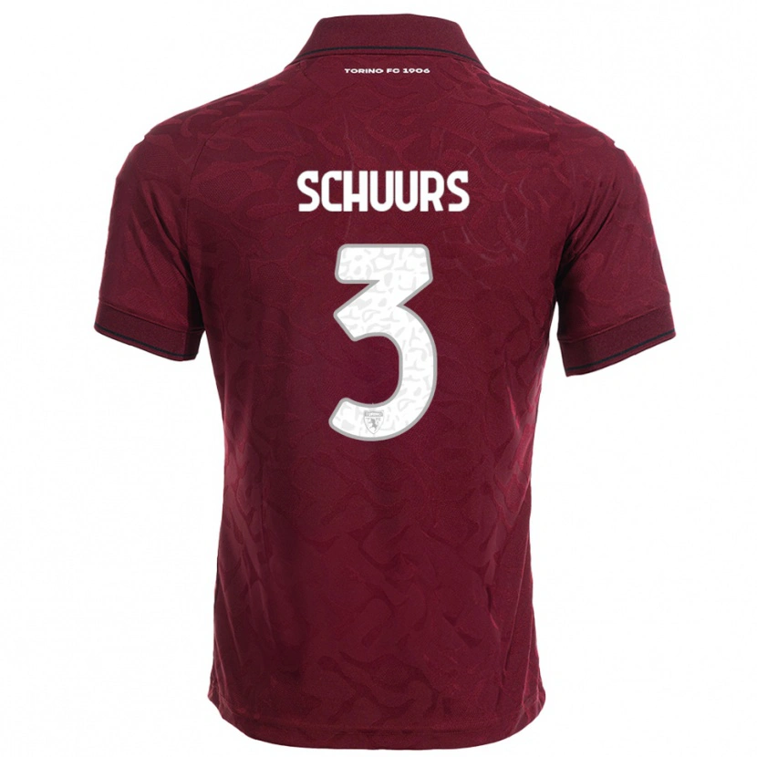 Danxen Enfant Maillot Perr Schuurs #3 Bourgogne Blanc Tenues Domicile 2025/26 T-Shirt