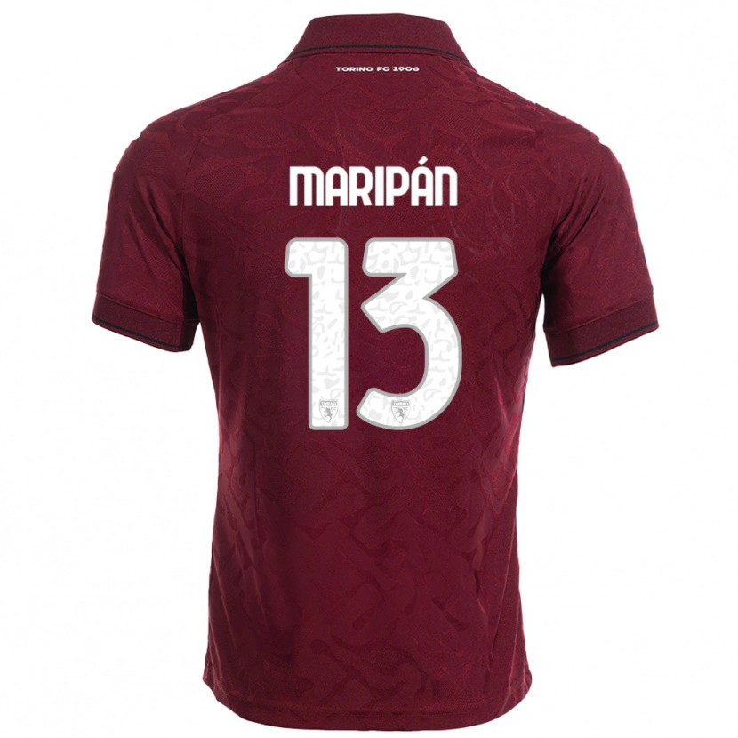 Danxen Enfant Maillot Guillermo Maripán #13 Bourgogne Blanc Tenues Domicile 2025/26 T-Shirt