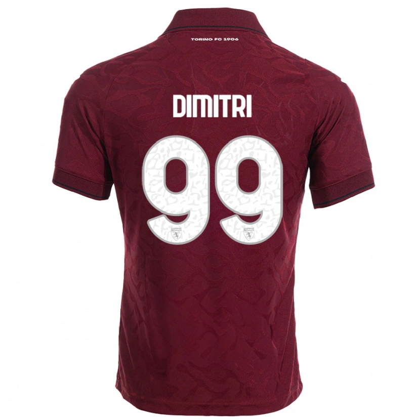 Danxen Enfant Maillot Matteo Dimitri #99 Bourgogne Blanc Tenues Domicile 2025/26 T-Shirt