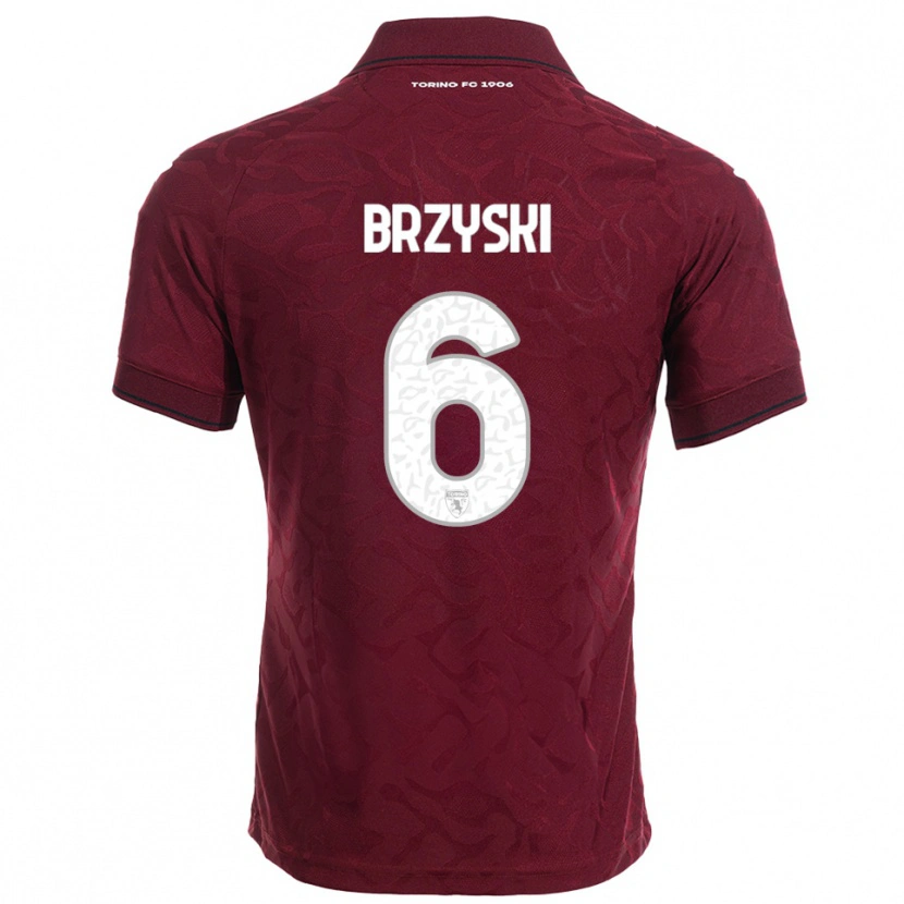 Danxen Enfant Maillot Igor Brzyski #6 Bourgogne Blanc Tenues Domicile 2025/26 T-Shirt