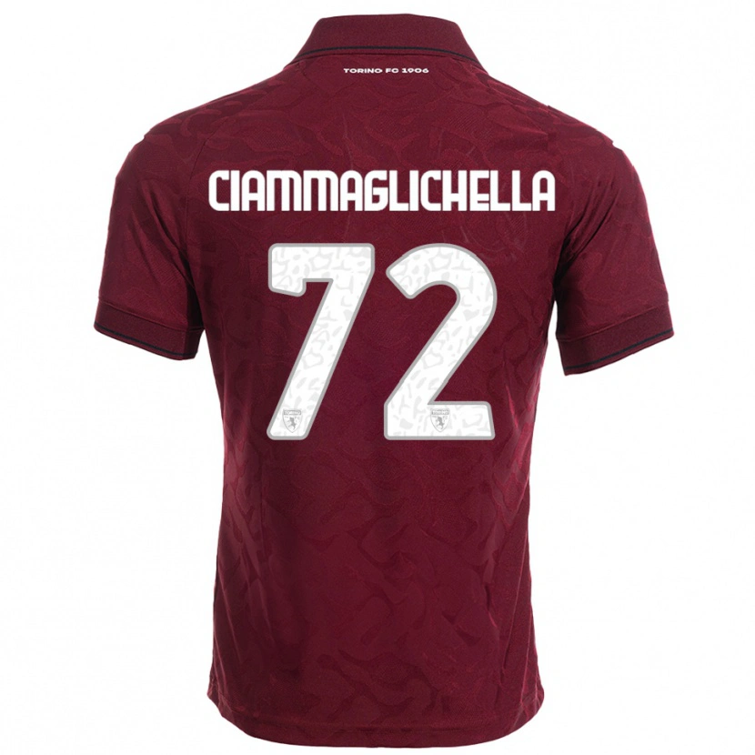 Danxen Enfant Maillot Aaron Ciammaglichella #72 Bourgogne Blanc Tenues Domicile 2025/26 T-Shirt