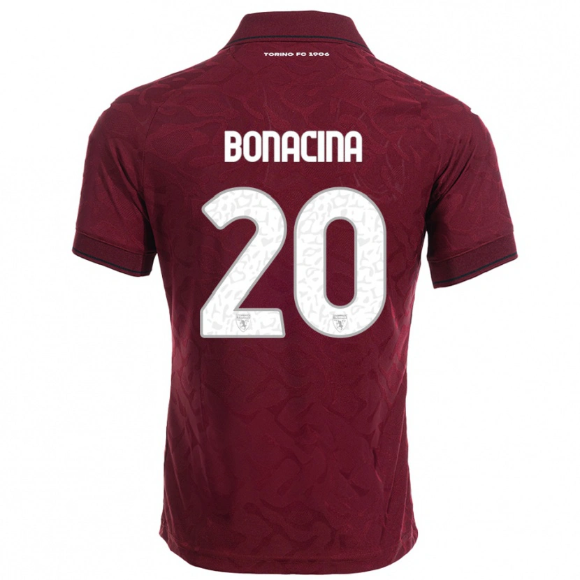 Danxen Enfant Maillot David Bonacina #20 Bourgogne Blanc Tenues Domicile 2025/26 T-Shirt