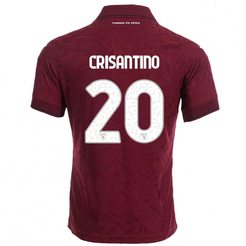 Danxen Enfant Maillot Giulia Crisantino #20 Bourgogne Blanc Tenues Domicile 2025/26 T-Shirt