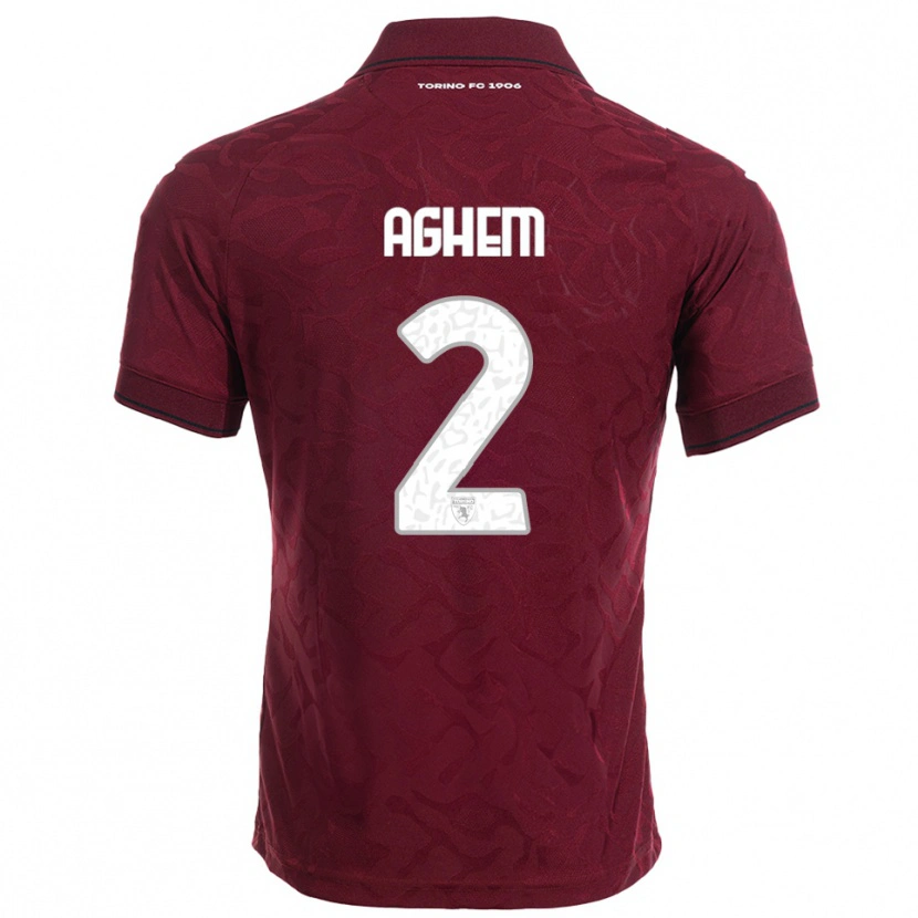 Danxen Enfant Maillot Brigitta Aghem #2 Bourgogne Blanc Tenues Domicile 2025/26 T-Shirt