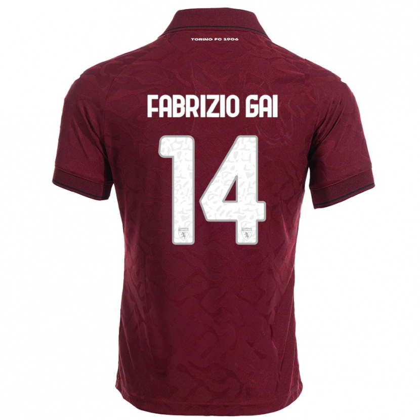 Danxen Enfant Maillot Fabrizio Gai #14 Bourgogne Blanc Tenues Domicile 2025/26 T-Shirt