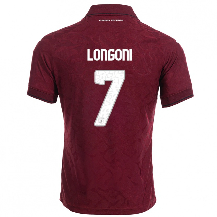 Danxen Enfant Maillot Marco Longoni #7 Bourgogne Blanc Tenues Domicile 2025/26 T-Shirt