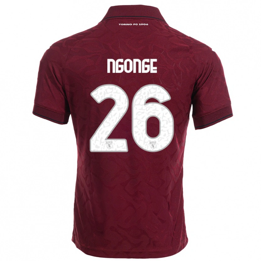 Danxen Enfant Maillot Cyril Ngonge #26 Bourgogne Blanc Tenues Domicile 2025/26 T-Shirt