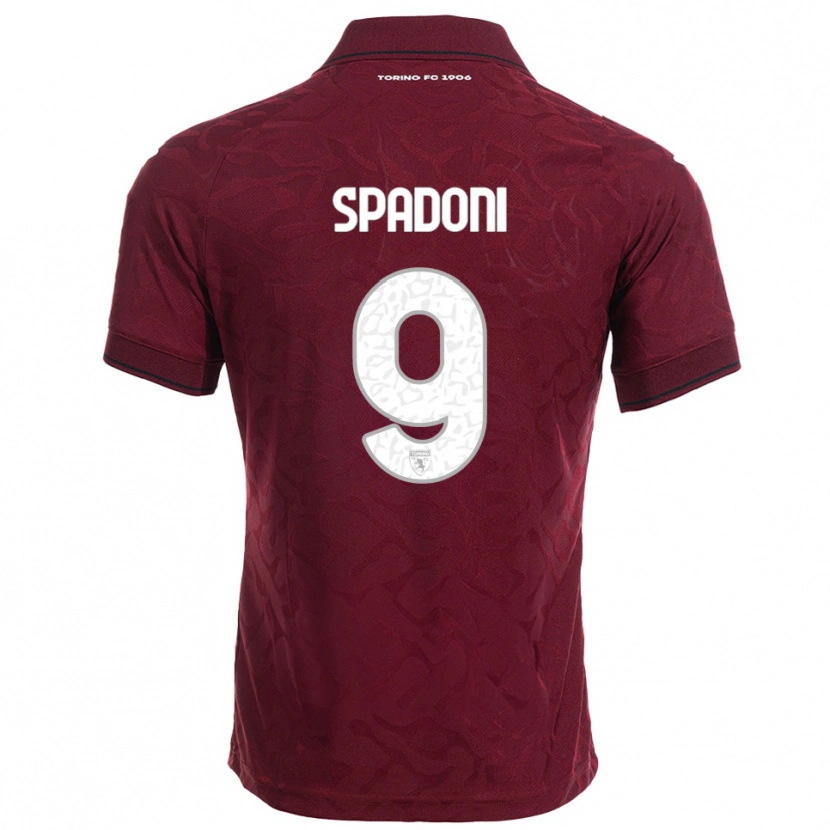 Danxen Enfant Maillot Arthur Spadoni #9 Bourgogne Blanc Tenues Domicile 2025/26 T-Shirt